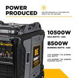BE Power Equipment BE10500IT 10500W Tri-Fuel Digital Portable Inverter 458cc Generator