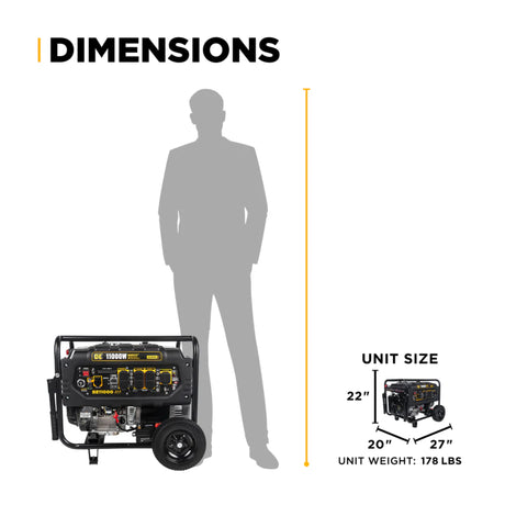 BE Power Equipment 11000W Portable Generator, Powerease 420cc Engine