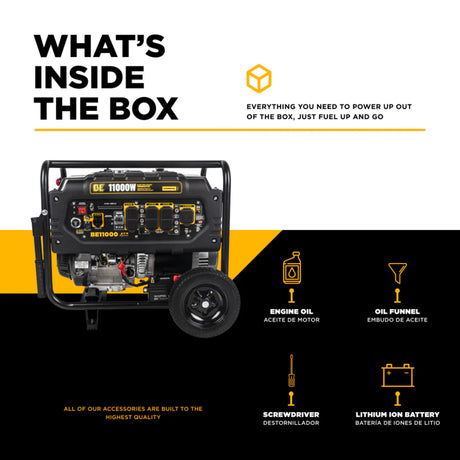 BE Power Equipment 11000W Portable Generator, Powerease 420cc Engine