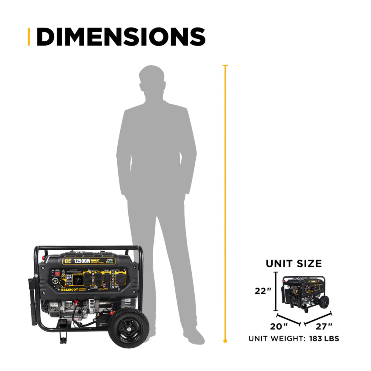 BE Power Equipment 12500W Portable Generator, Powerease 458cc Engine