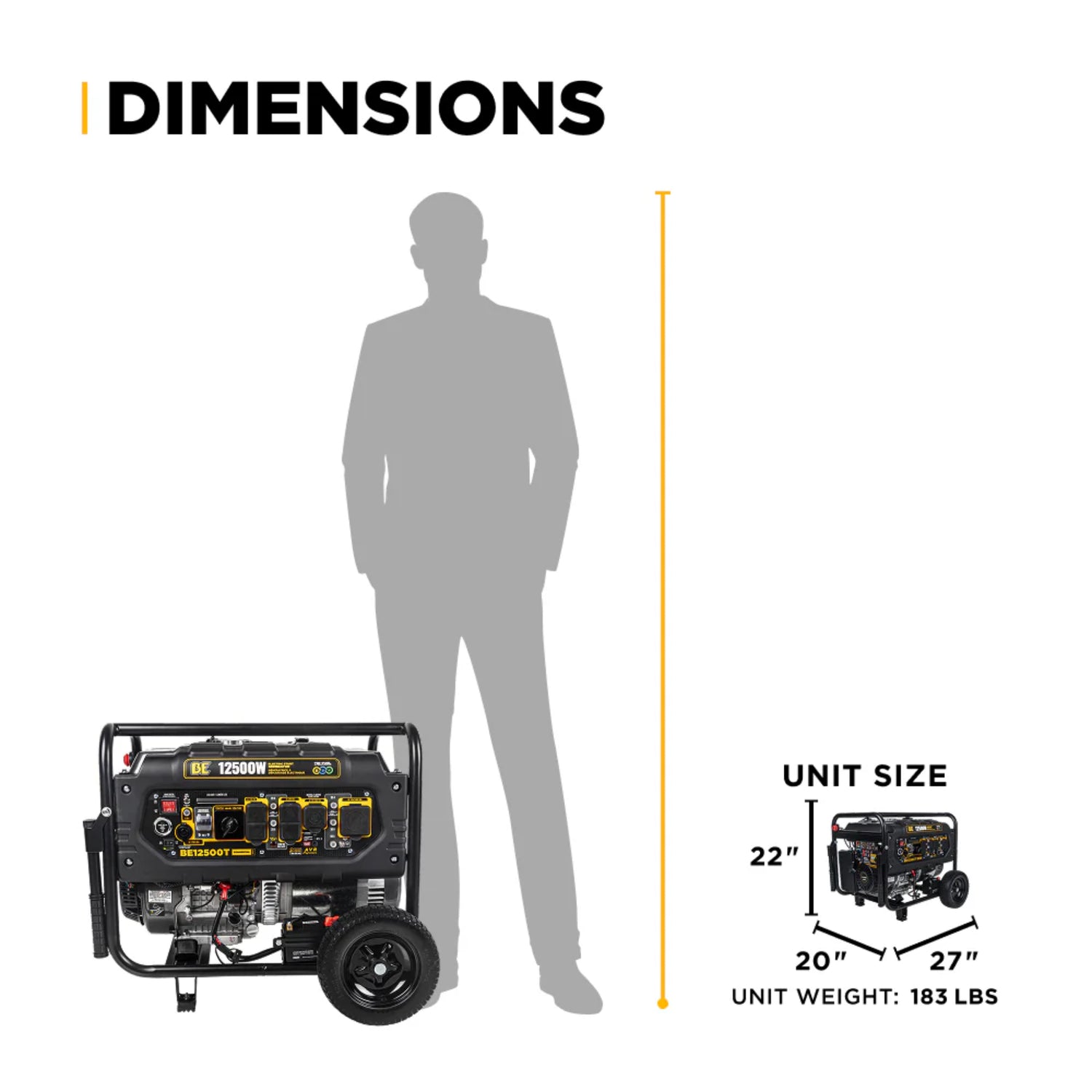 BE Power Equipment 12500W Portable Generator, Powerease 458cc Engine