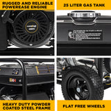 BE Power Equipment 12500W Portable Generator, Powerease 458cc Engine