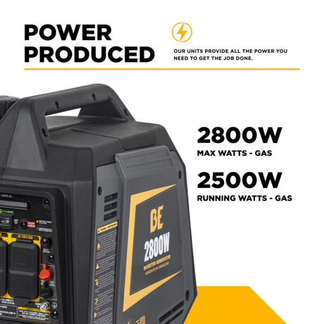 BE Power Equipment BE2800i 2800W Digital Portable Inverter 145cc Generator