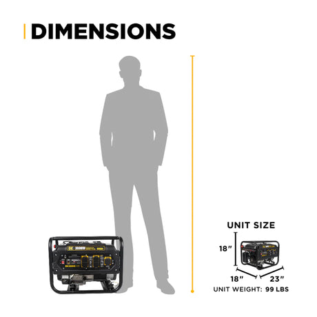 BE Power Equipment 3800W Portable Generator, Powerease 212cc Engine