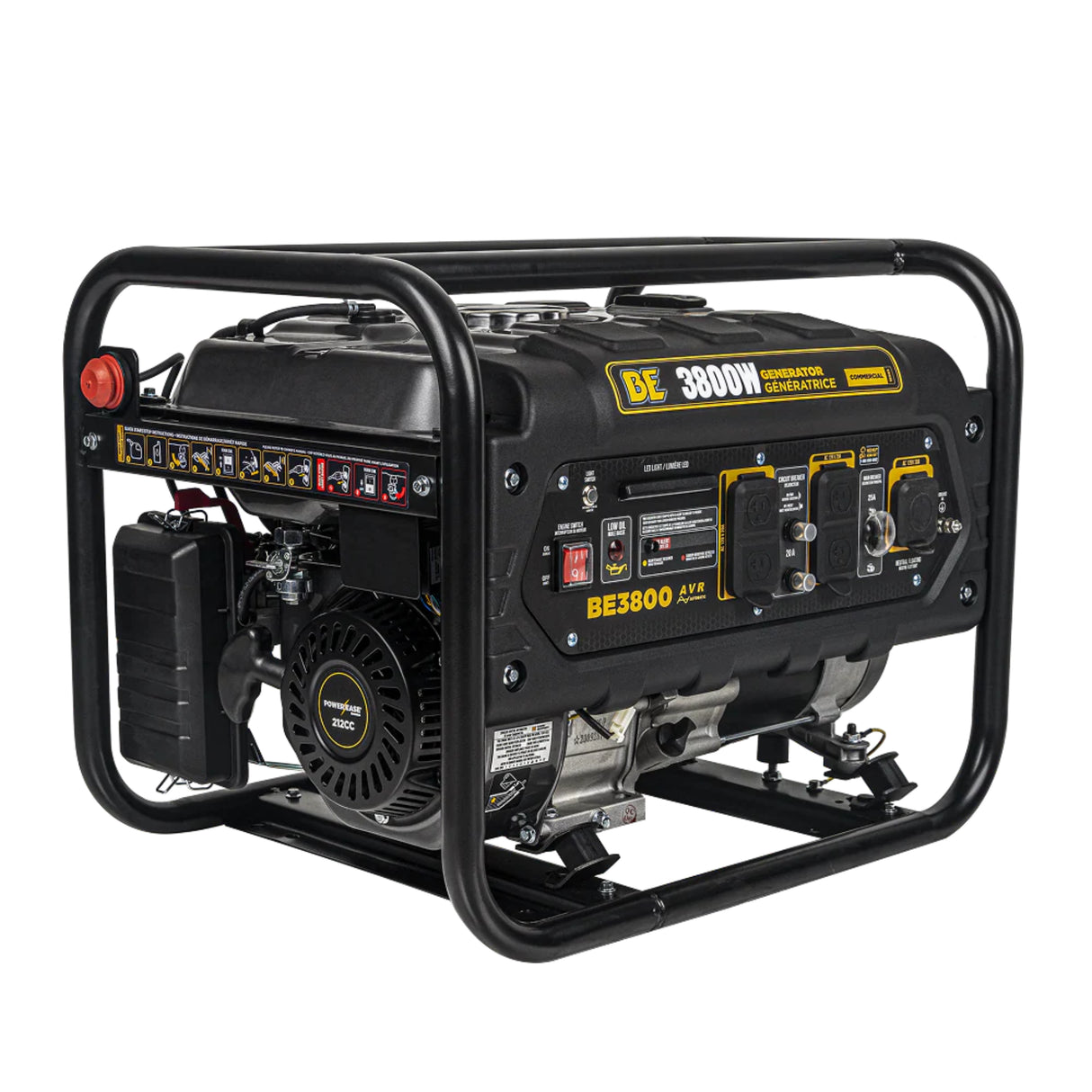 BE Power Equipment 3800W Portable Generator, Powerease 212cc Engine