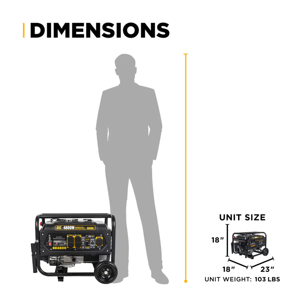 BE Power Equipment 4800W Portable Generator, Powerease 223cc Engine