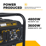 BE Power Equipment 4800W Portable Generator, Powerease 223cc Engine