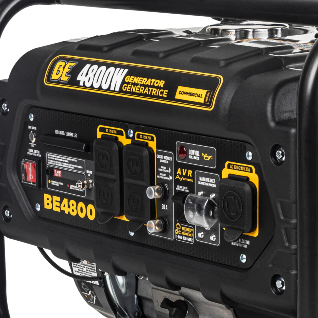 BE Power Equipment 4800W Portable Generator, Powerease 223cc Engine