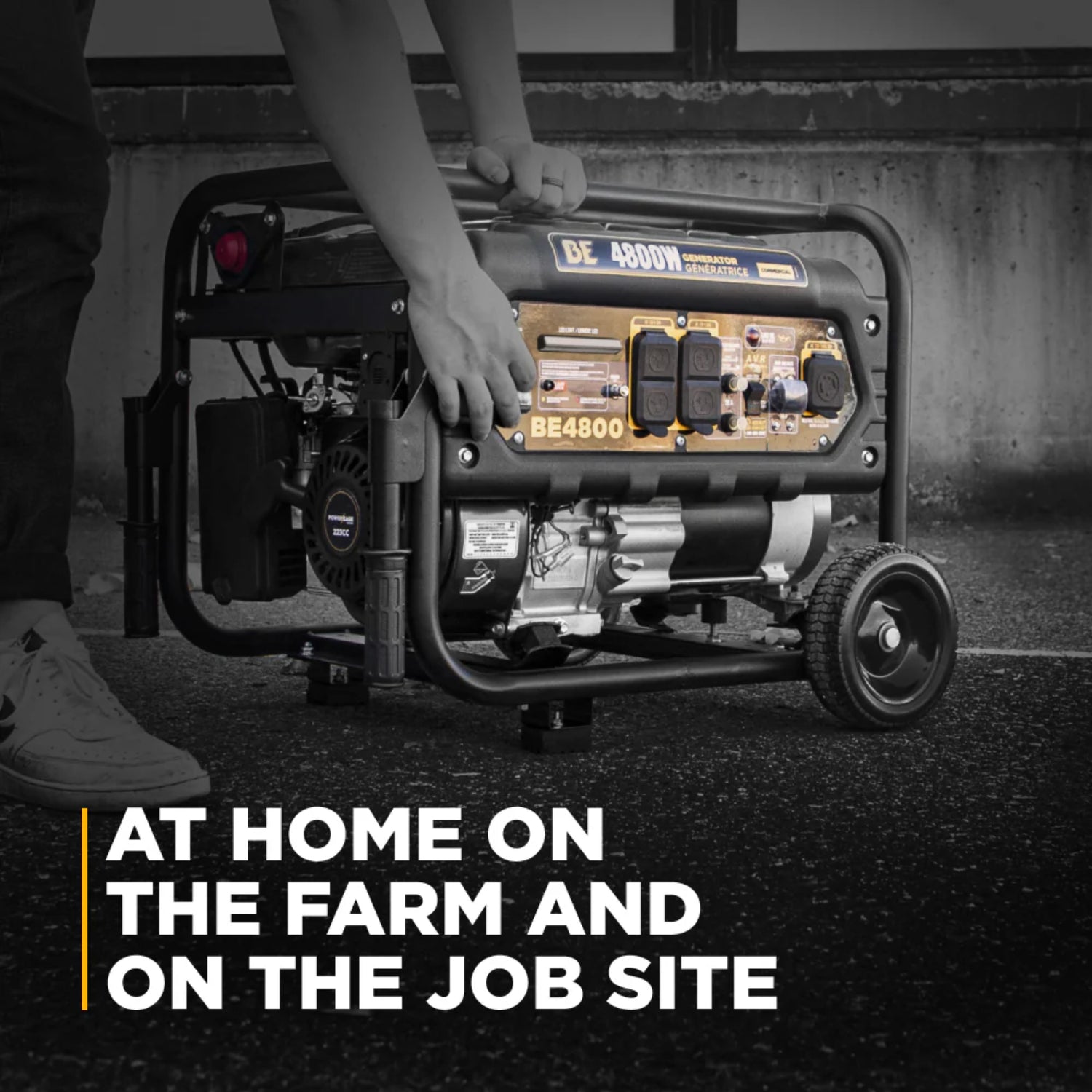 BE Power Equipment 4800W Portable Generator, Powerease 223cc Engine