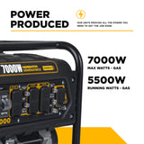 BE Power Equipment 7000W Portable Generator, Powerease 312cc Engine