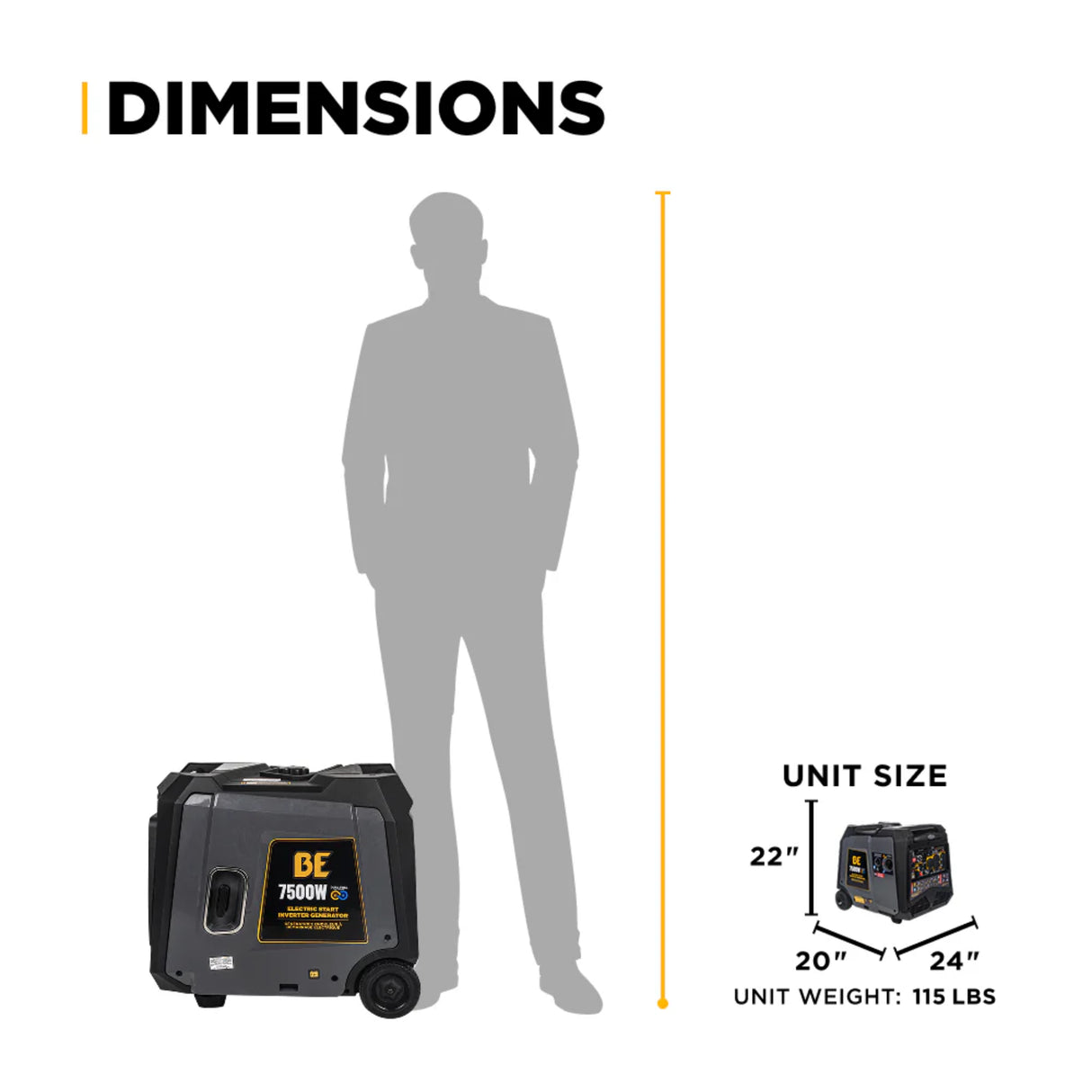 BE Power Equipment BE7500ID 7500W Dual-Fuel Digital Portable Inverter 312cc Generator