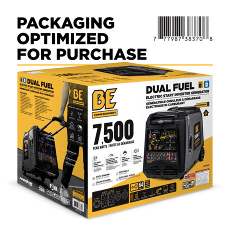 BE Power Equipment BE7500ID 7500W Dual-Fuel Digital Portable Inverter 312cc Generator