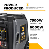 BE Power Equipment BE7500ID 7500W Dual-Fuel Digital Portable Inverter 312cc Generator