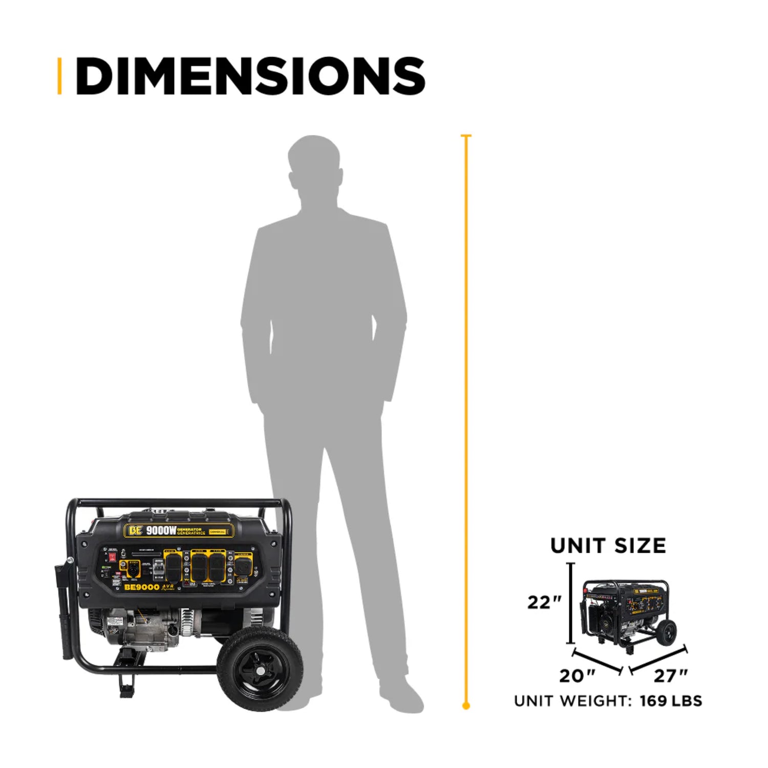 BE Power Equipment 9000W Portable Generator, Powerease 389cc Engine