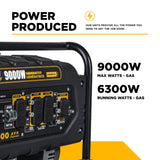 BE Power Equipment 9000W Portable Generator, Powerease 389cc Engine