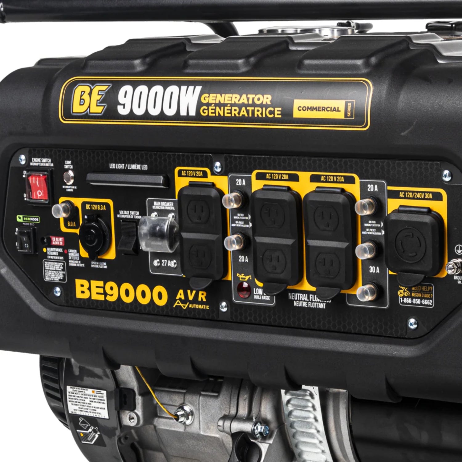 BE Power Equipment 9000W Portable Generator, Powerease 389cc Engine