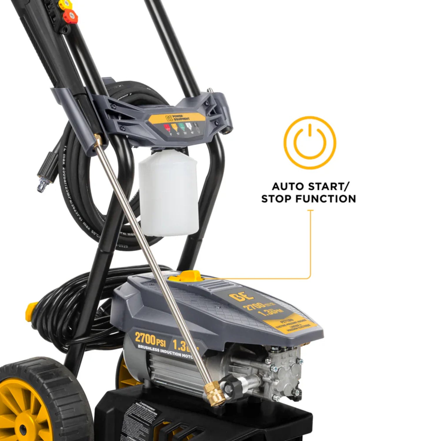 BE Power P2713EN 2,700 PSI 1.3 GPM Cold Water Electric Pressure Washer