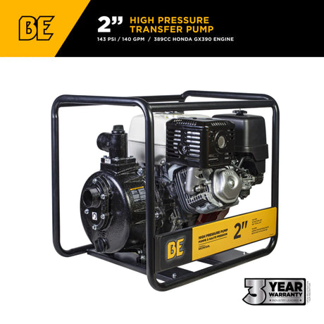 BE Power 2" High-Pressure Water Transfer Pump with Honda GX390 Engine