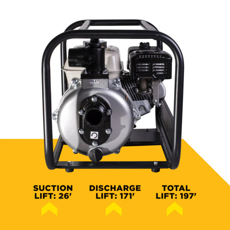 BE Power 2" High-Pressure Water Transfer Pump with Honda GX200 Engine