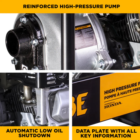 BE Power 2" High-Pressure Water Transfer Pump with Honda GX200 Engine