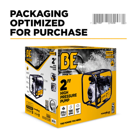 BE Power 2" High-Pressure Water Transfer Pump with Powerease 225 Engine