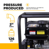 BE Power 2" High-Pressure Water Transfer Pump with Powerease 225 Engine