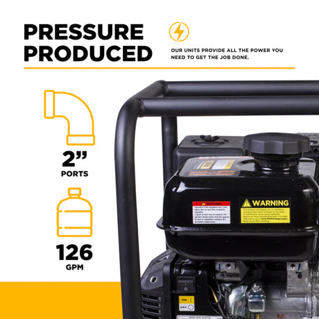 BE Power 2" High-Pressure Water Transfer Pump with Powerease 225 Engine