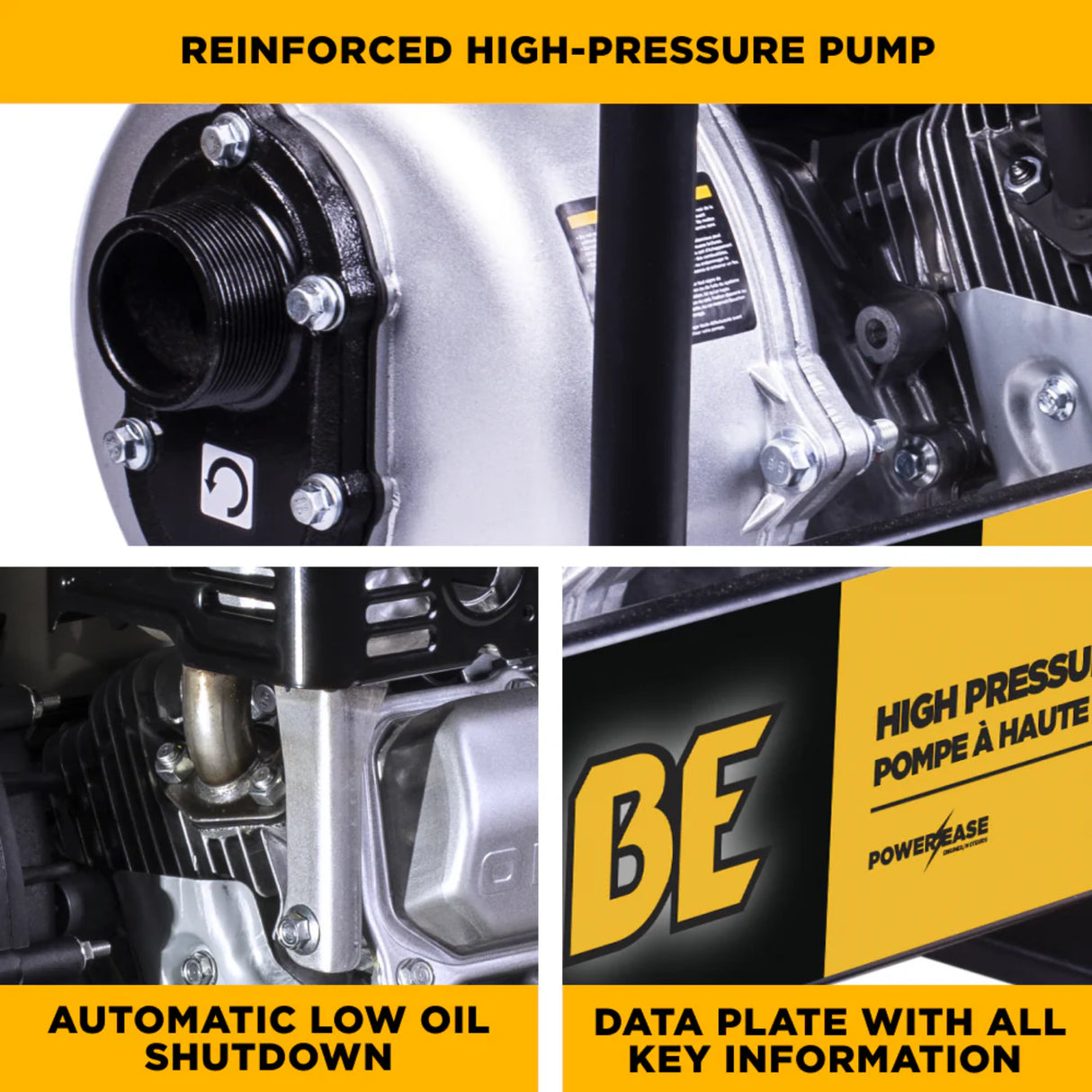 BE Power 2" High-Pressure Water Transfer Pump with Powerease 225 Engine