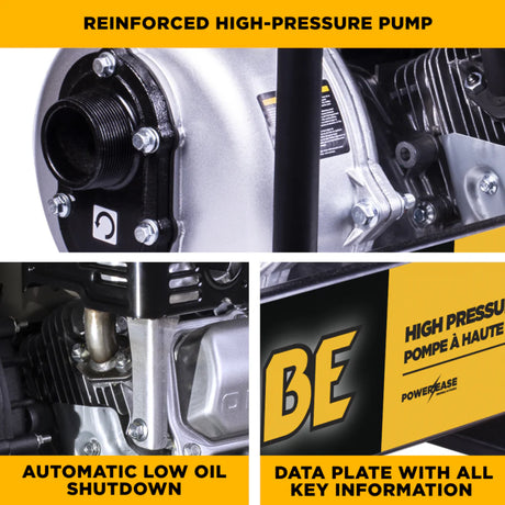 BE Power 2" High-Pressure Water Transfer Pump with Powerease 225 Engine