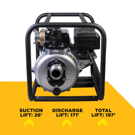 BE Power 2" High-Pressure Firefighting Water Pump with Powerease 225 Engine