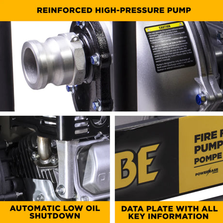 BE Power 2" High-Pressure Firefighting Water Pump with Powerease 225 Engine