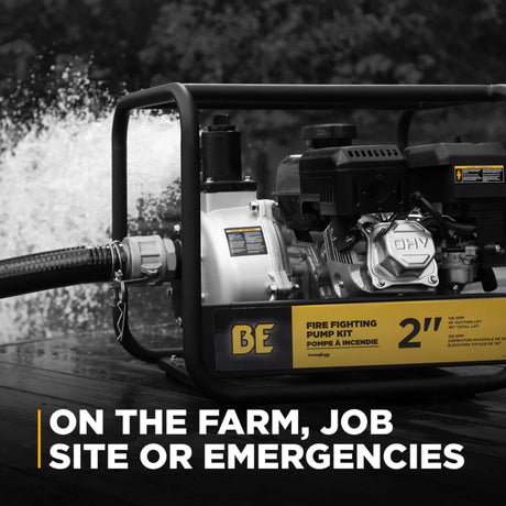 BE Power 2" High-Pressure Firefighting Water Pump with Powerease 225 Engine
