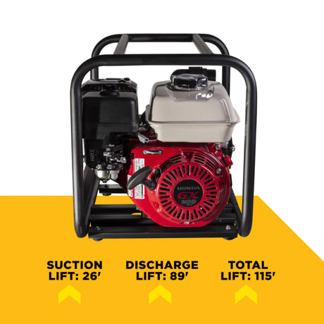 BE Power 2" Gas-Powered Chemical Transfer Pump with Honda GX200 Engine