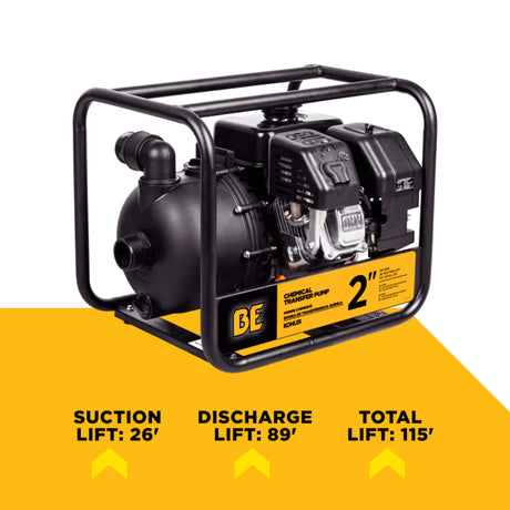 BE Power 2" Gas-Powered Chemical Transfer Pump with Kohler SH270 Engine