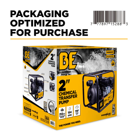 BE Power 2" Gas-Powered Chemical Transfer Pump with Powerease 225 Engine