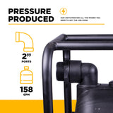 BE Power 2" Gas-Powered Chemical Transfer Pump with Powerease 225 Engine