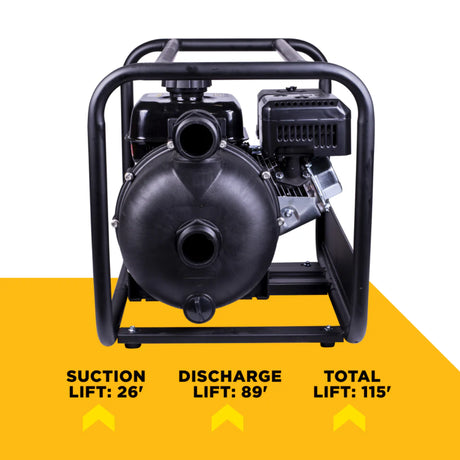 BE Power 2" Gas-Powered Chemical Transfer Pump with Powerease 225 Engine