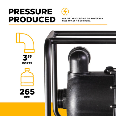 BE Power 3" Gas-Powered Chemical Transfer Pump with Honda GX200 Engine