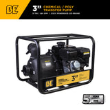 BE Power 3" Gas-Powered Chemical Transfer Pump with Powerease 225 Engine