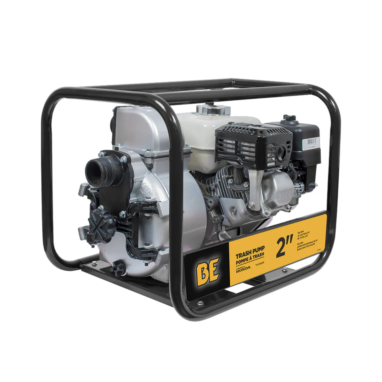 BE Power 2" Trash Transfer Pump with Honda GX200 Engine