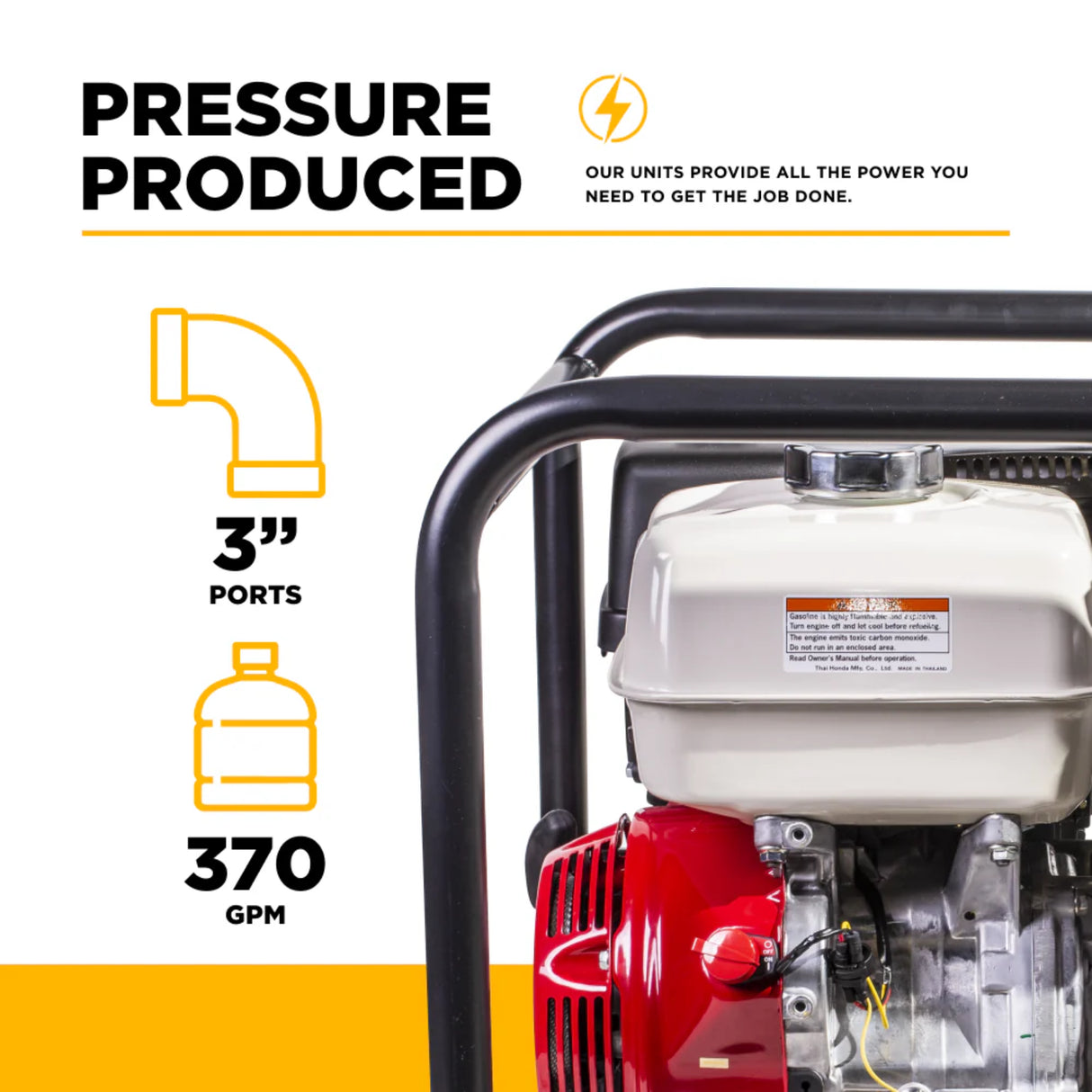 BE Power 3" Gas-Powered Trash Transfer Pump with Honda GX390 Engine