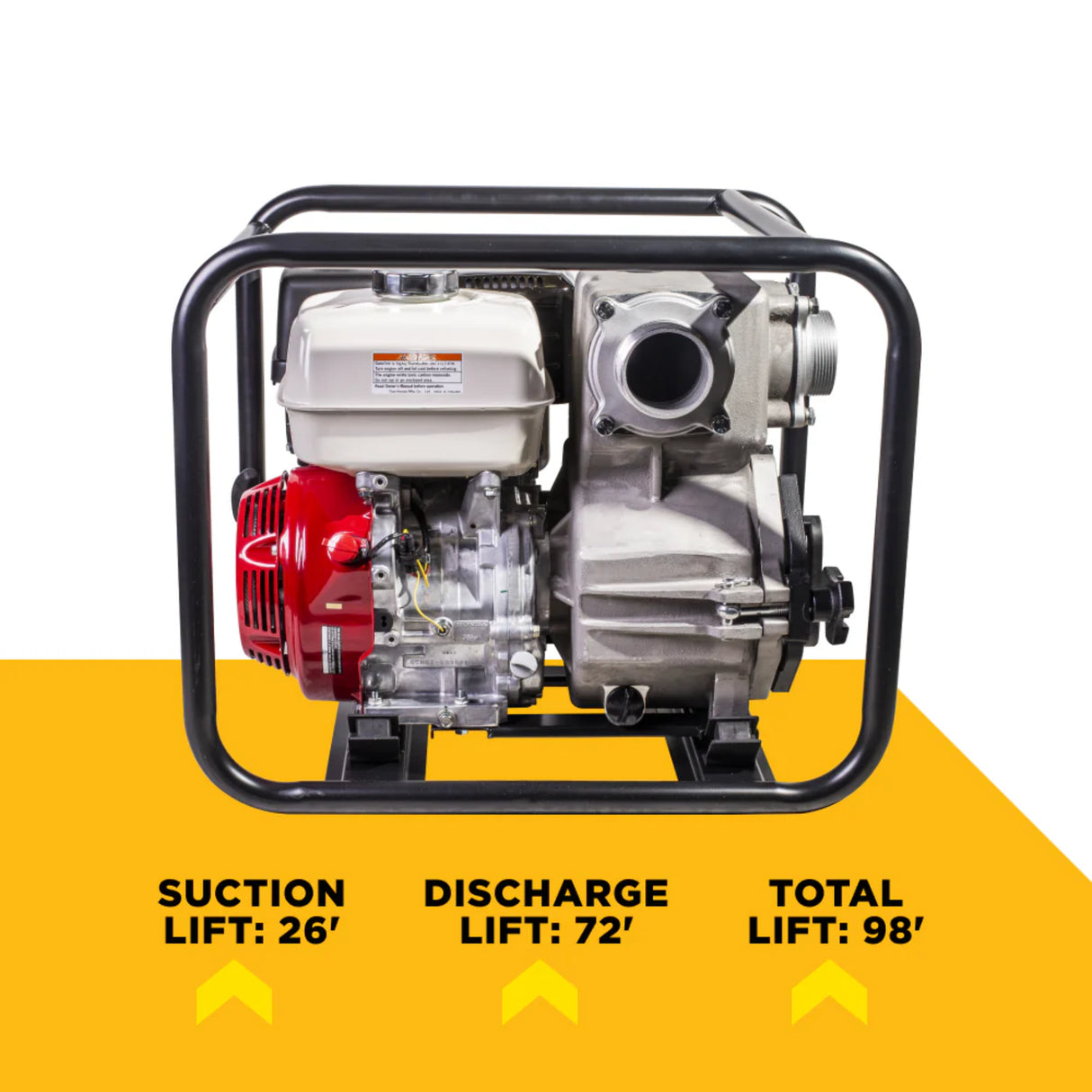 BE Power 3" Gas-Powered Trash Transfer Pump with Honda GX390 Engine