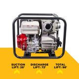 BE Power 3" Gas-Powered Trash Transfer Pump with Honda GX390 Engine