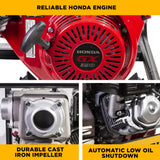 BE Power 3" Gas-Powered Trash Transfer Pump with Honda GX390 Engine