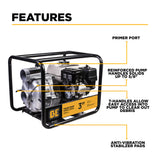 BE Power 3" Gas-Powered Semi-Trash Transfer Pump with Honda GX200 Engine