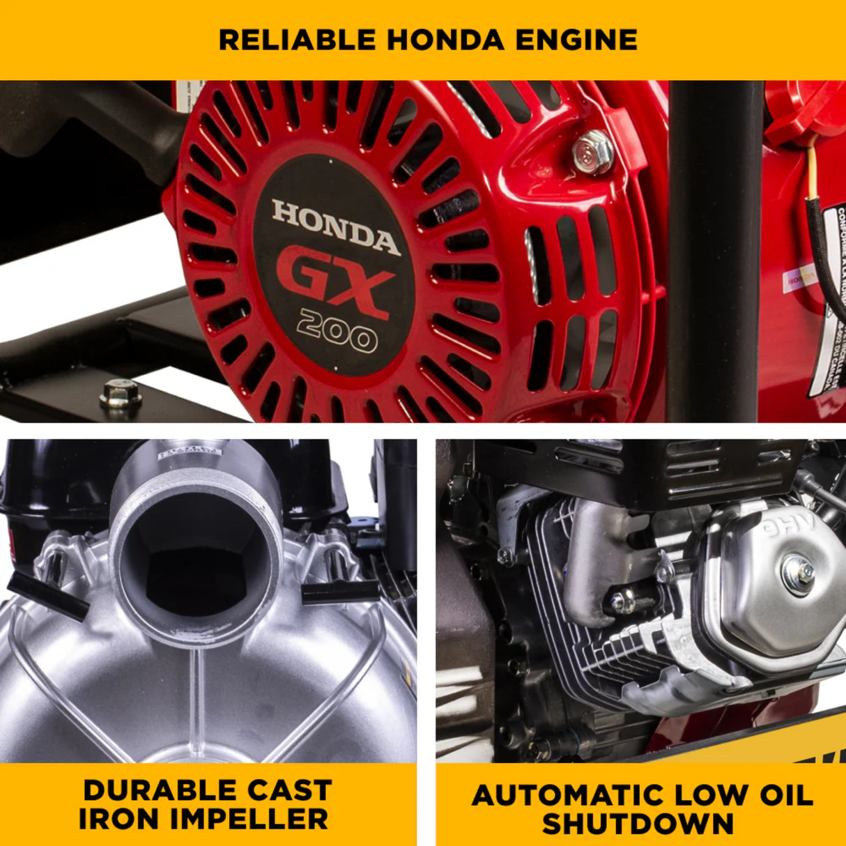 BE Power 3" Gas-Powered Semi-Trash Transfer Pump with Honda GX200 Engine
