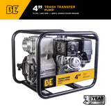 BE Power 4" Gas-Powered Trash Transfer Pump with Honda GX390 Engine
