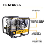 BE Power 4" Gas-Powered Trash Transfer Pump with Honda GX390 Engine