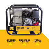 BE Power 4" Gas-Powered Trash Transfer Pump with Honda GX390 Engine