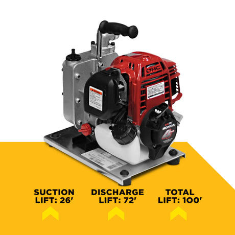 BE Power 1" Gas-Powered Water Transfer Pump with Honda GX25 Engine